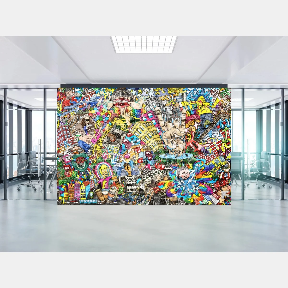 Fototapete farbenfrohes urbanes musikmural – Wallnifity® Fototapete farbenfrohes urbanes musikmural – Wallnifity®