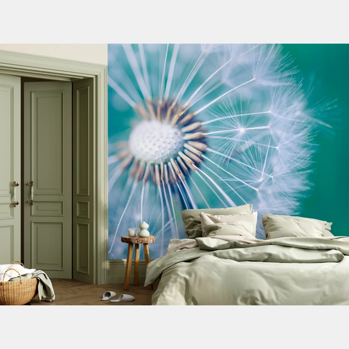 Fototapete türkisfarbener löwenzahn nahaufnahme – Wallnifity® Fototapete türkisfarbener löwenzahn nahaufnahme – Wallnifity®
