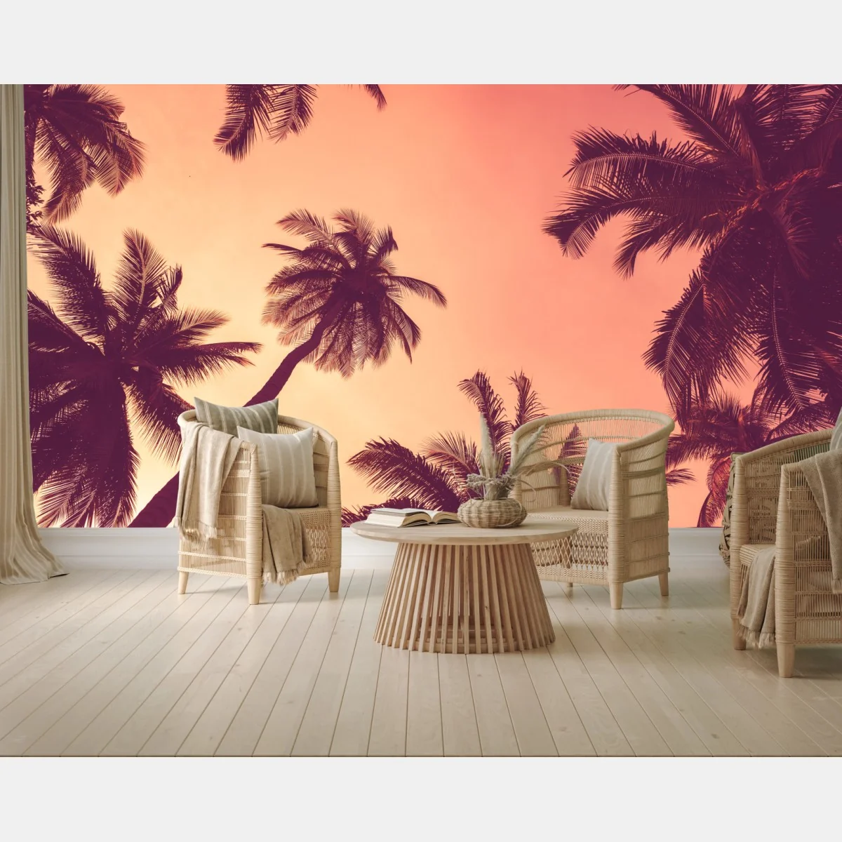 Fototapete tropische palmen bei sonnenuntergang – Wallnifity® Fototapete tropische palmen bei sonnenuntergang – Wallnifity®