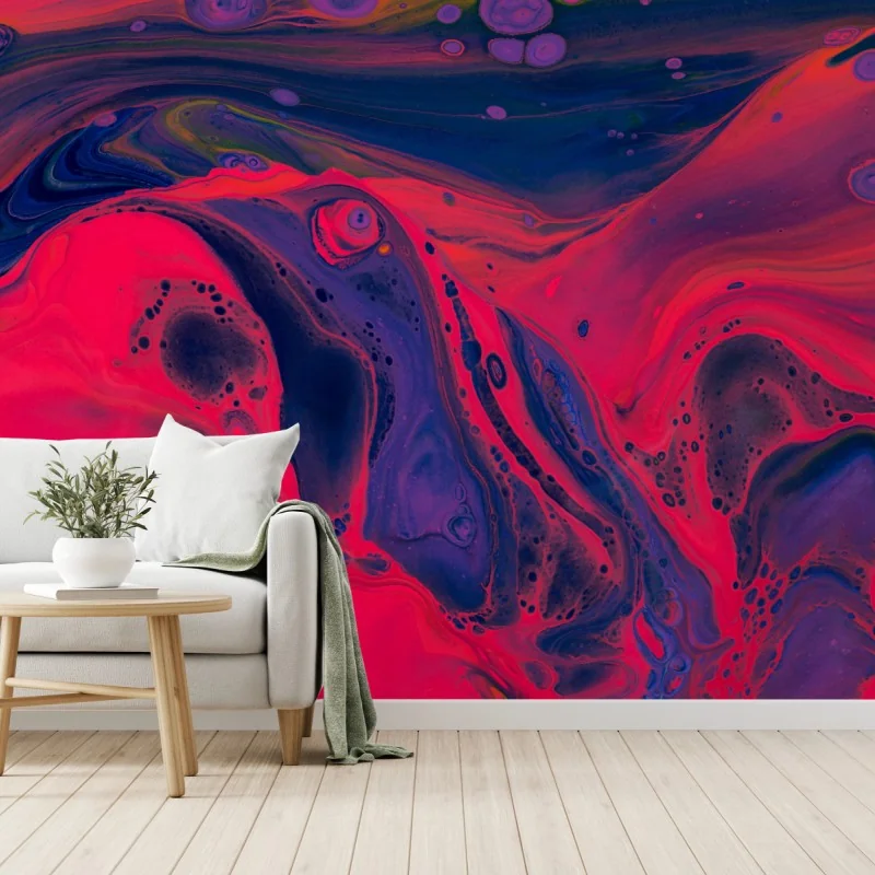 Fototapete leuchtende pinke abstrakte flüssige kunst