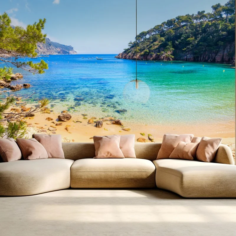 Fototapete stufen zum strand Aiguablava, Costa Brava – Wallnifity®