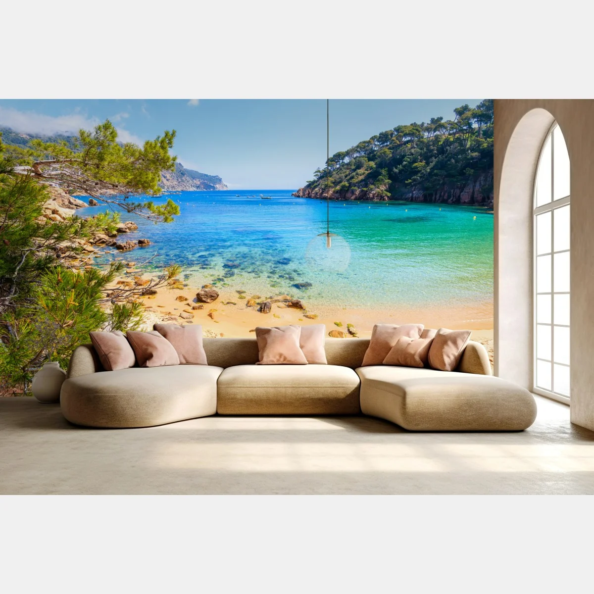 Fototapete stufen zum strand Aiguablava, Costa Brava – Wallnifity®