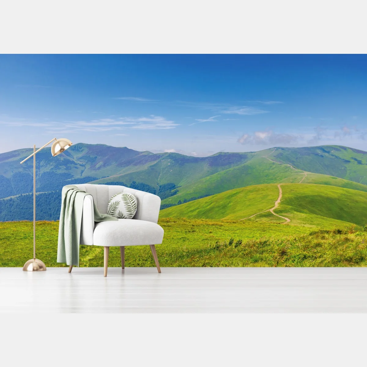 Fototapete sonnige Borzhava-wiese, Transkarpatien, Ukraine – Wallnifity® Fototapete sonnige Borzhava-wiese, Transkarpatien, Ukraine – Wallnifity®