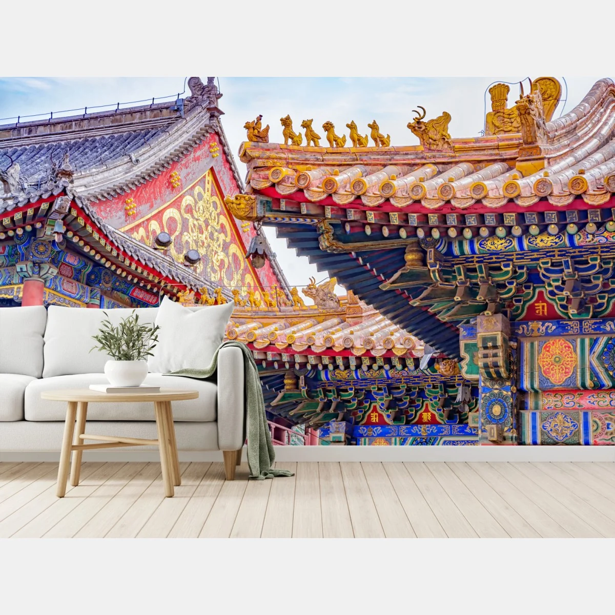 Fototapete verziertes dach des Lama Temple, Beijing – Wallnifity® Fototapete verziertes dach des Lama Temple, Beijing – Wallnifity®