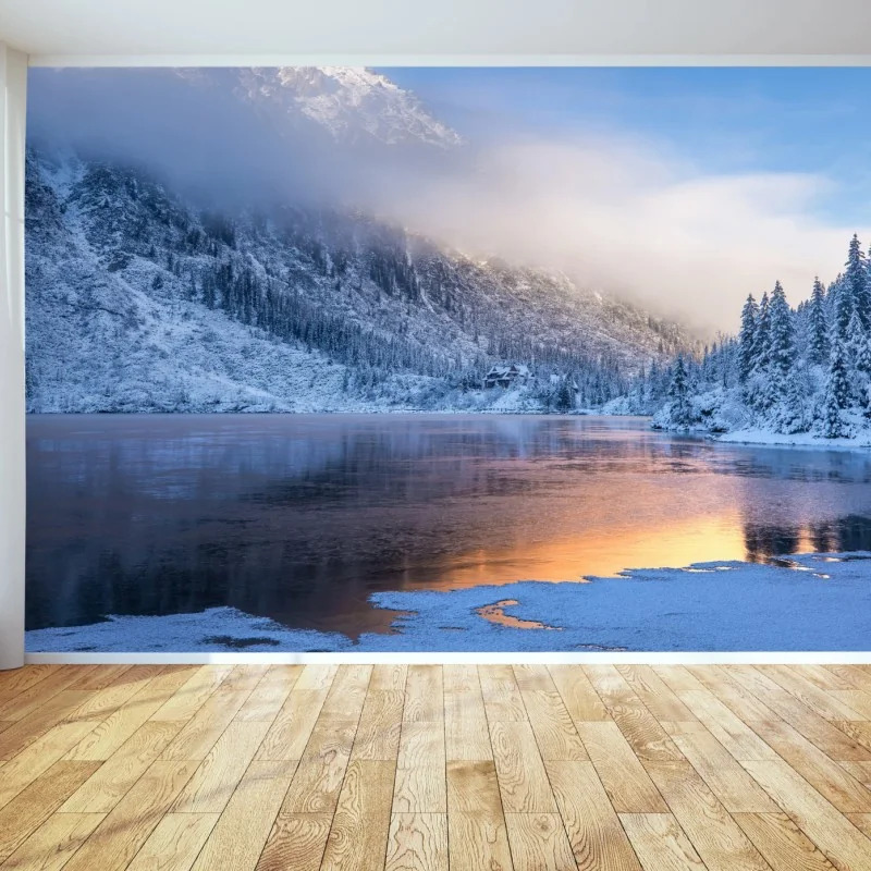 Fototapete winterlicher sonnenaufgang in der Hohen Tatra