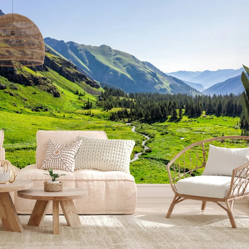 Fototapete ruhiges alpenthal