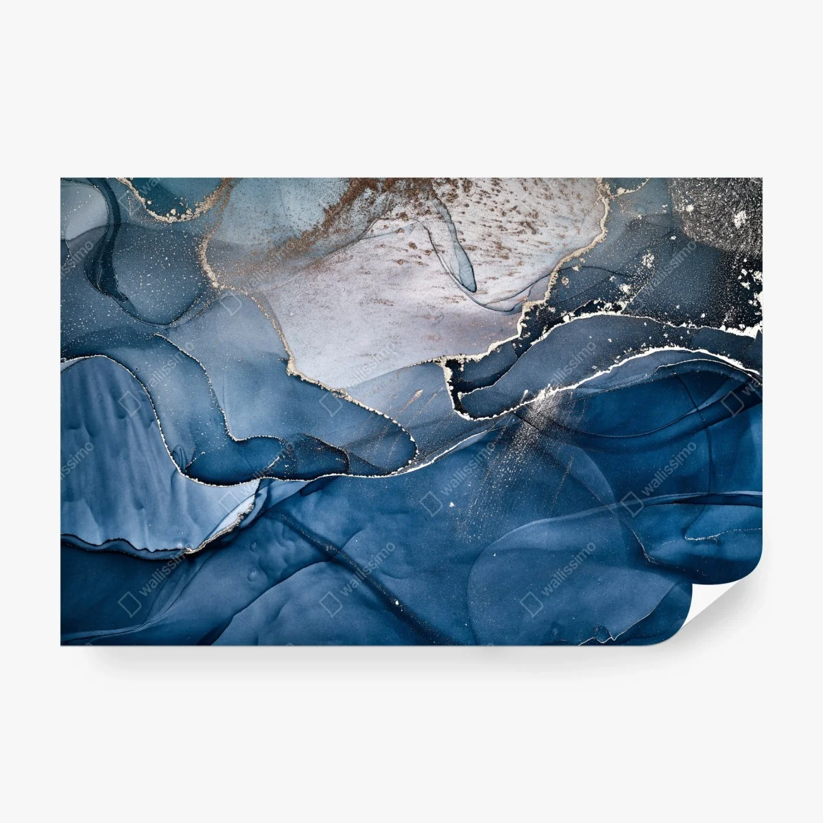 Fototapete tiefblauer marmor abstrakt – Wallnifity®