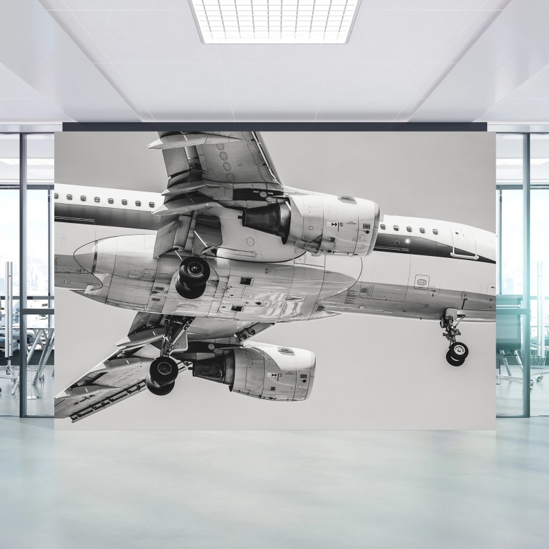 Fototapete nahaufnahme der unterseite eines flugzeugs