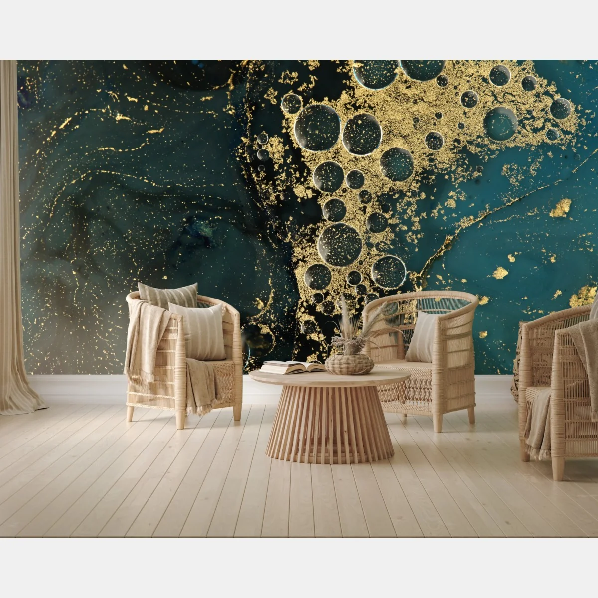 Fototapete türkis-gold abstrakte marmorierte textur – Wallnifity® Fototapete türkis-gold abstrakte marmorierte textur – Wallnifity®