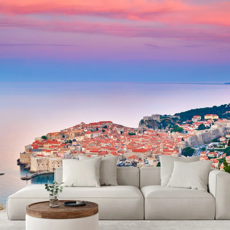 Fototapete Dubrovnik altstadt bei sonnenuntergang
