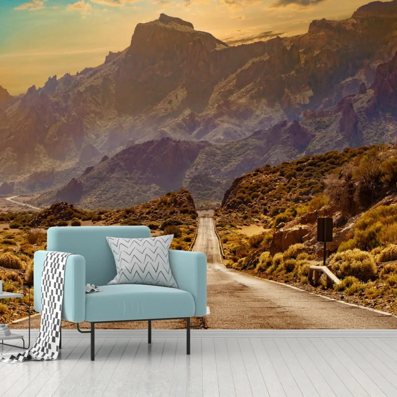 Fototapete straße in die berge auf Teneriffa