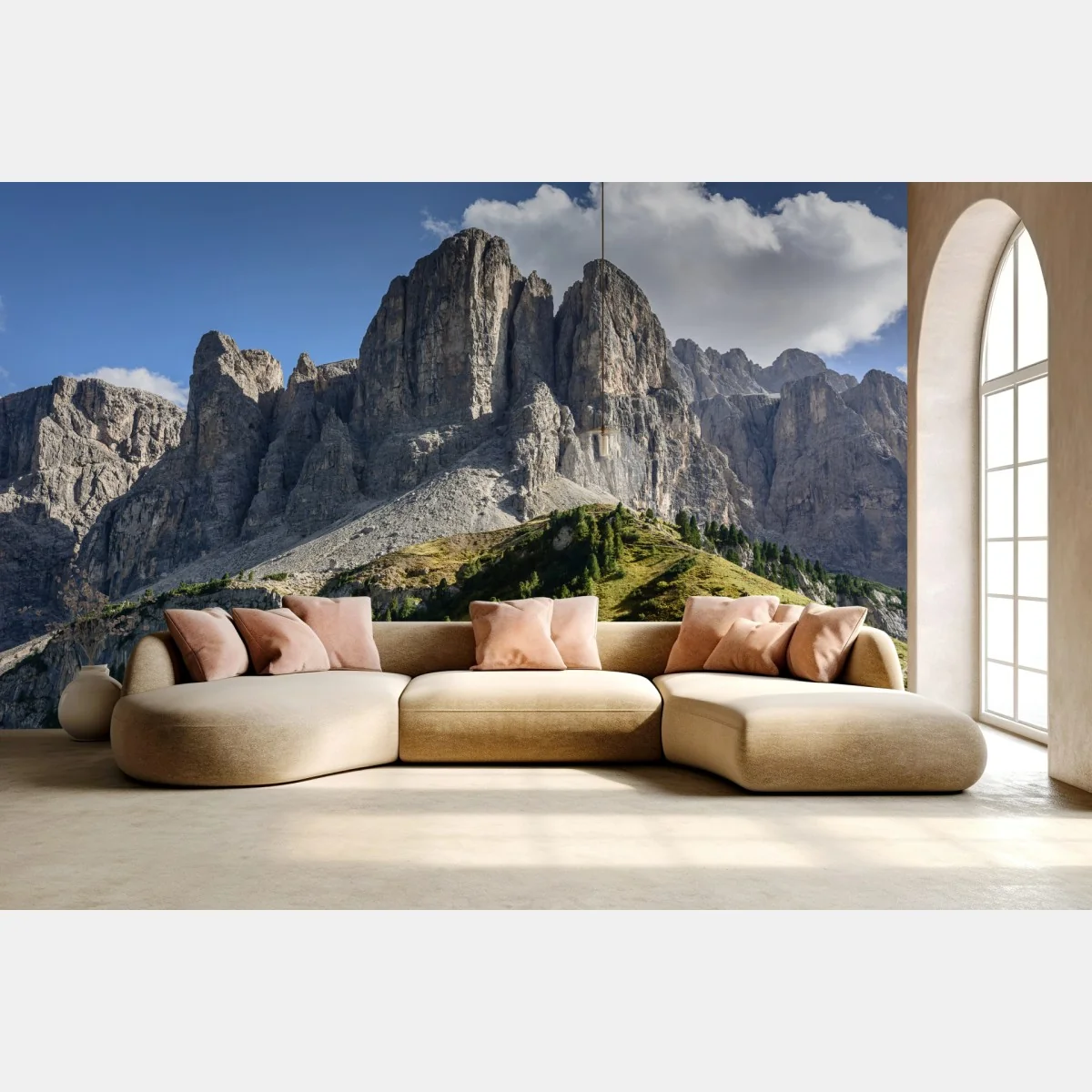 Fototapete majestätische gipfel über grünen hügeln – Wallnifity® Fototapete majestätische gipfel über grünen hügeln – Wallnifity®