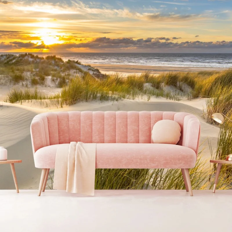 Fototapete sonnenuntergang über den dünen von Ameland – Wallnifity® Fototapete sonnenuntergang über den dünen von Ameland – Wallnifity®