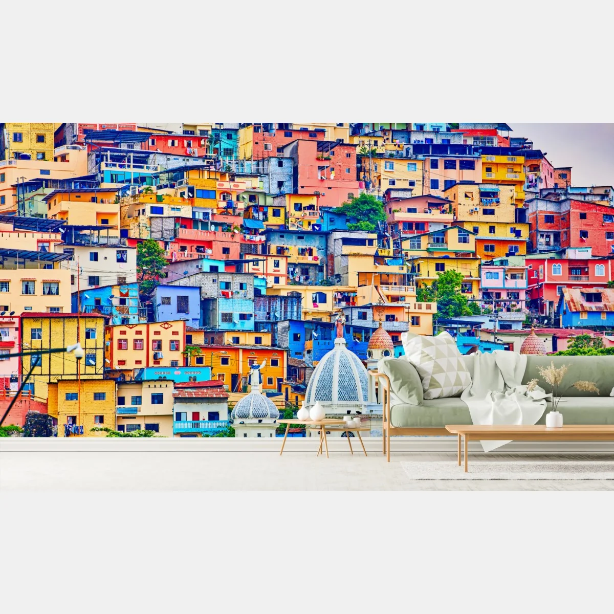 Fototapete bunte häuser von Las Peñas am Santa Ana hügel, Guayaquil – Wallnifity® Fototapete bunte häuser von Las Peñas am Santa Ana hügel, Guayaquil – Wallnifity®