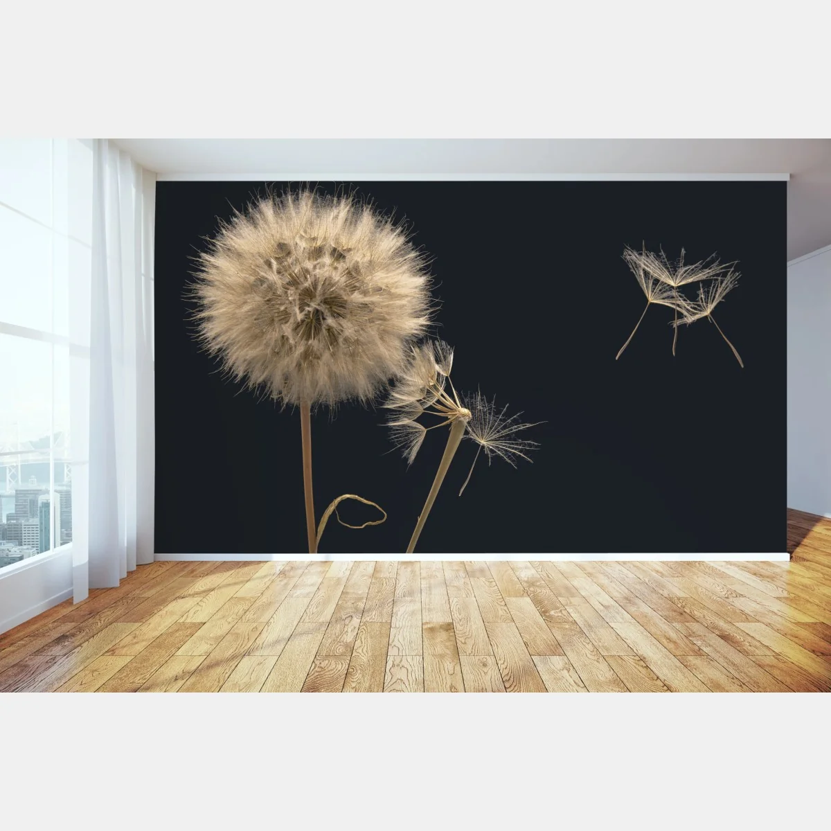 Fototapete zarter löwenzahn vor dunklem hintergrund – Wallnifity® Fototapete zarter löwenzahn vor dunklem hintergrund – Wallnifity®