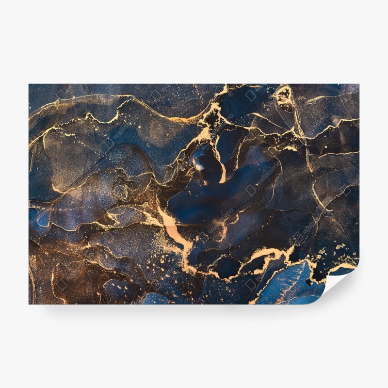 Fototapete nachtmarmor mit goldenen adern