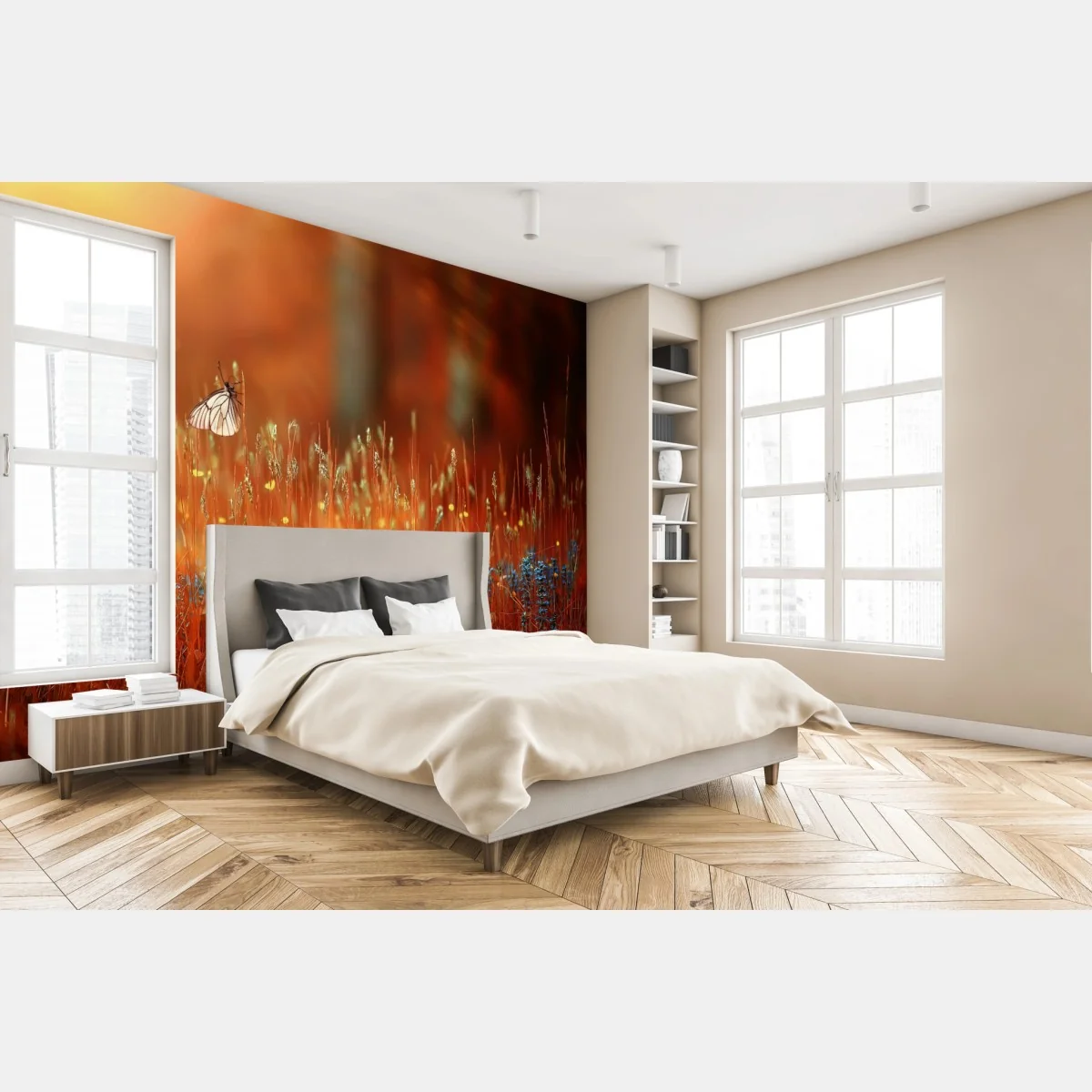 Fototapete schmetterling auf goldener wiese – Wallnifity® Fototapete schmetterling auf goldener wiese – Wallnifity®