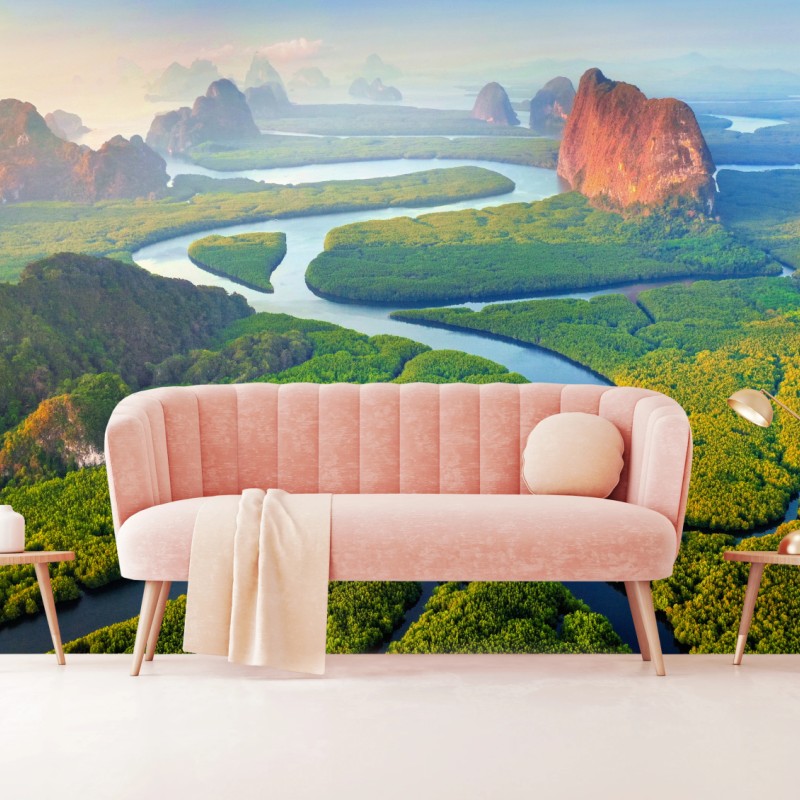 Fototapete sonnenaufgang über der Phang Nga Bucht