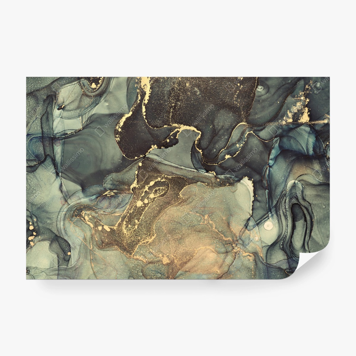 Fototapete türkis und gold fließende abstraktion – Wallnifity® Fototapete türkis und gold fließende abstraktion – Wallnifity®