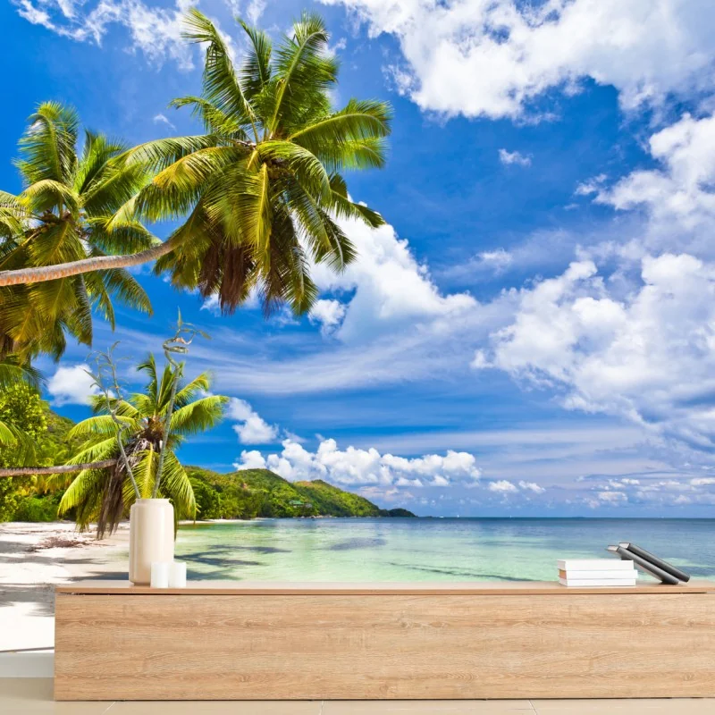 Fototapete tropischer strand mit palmen – Wallnifity® Fototapete tropischer strand mit palmen – Wallnifity®