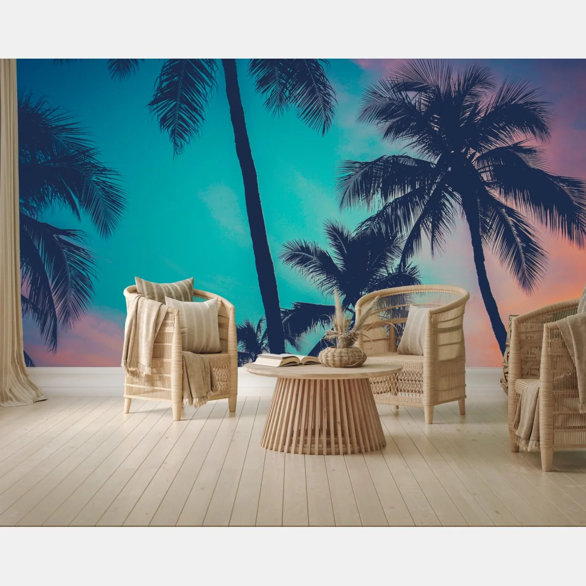 Fototapete vintage palmen auf Hawaii bei sonnenuntergang – Wallnifity® Fototapete vintage palmen auf Hawaii bei sonnenuntergang – Wallnifity®