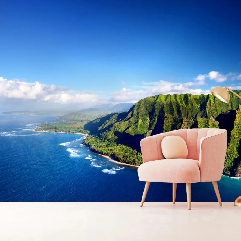 Fototapete majestätische küstenklippen über türkisfarbenem meer