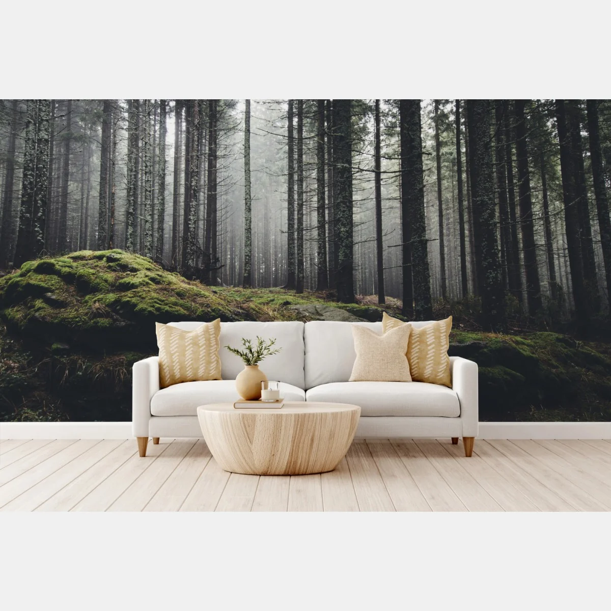 Fototapete nebliger moosbedeckter wald – Wallnifity® Fototapete nebliger moosbedeckter wald – Wallnifity®