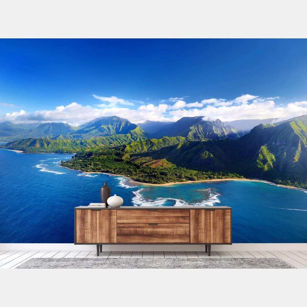 Fototapete panorama der tropischen küste aus der luft – Wallnifity® Fototapete panorama der tropischen küste aus der luft – Wallnifity®