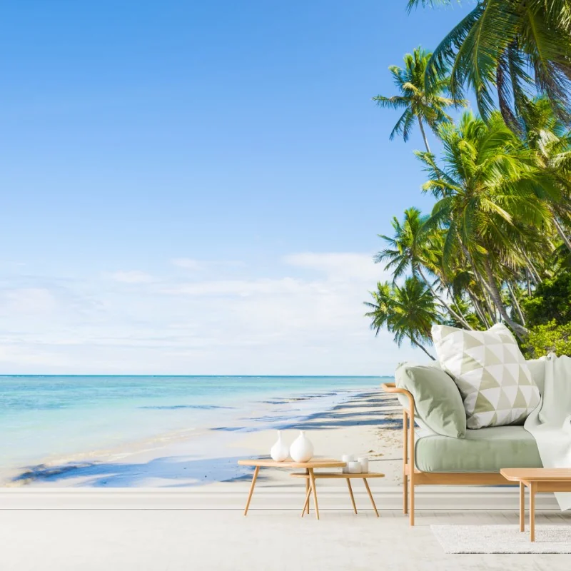 Fototapete tropischer palmenstrand – Wallnifity®