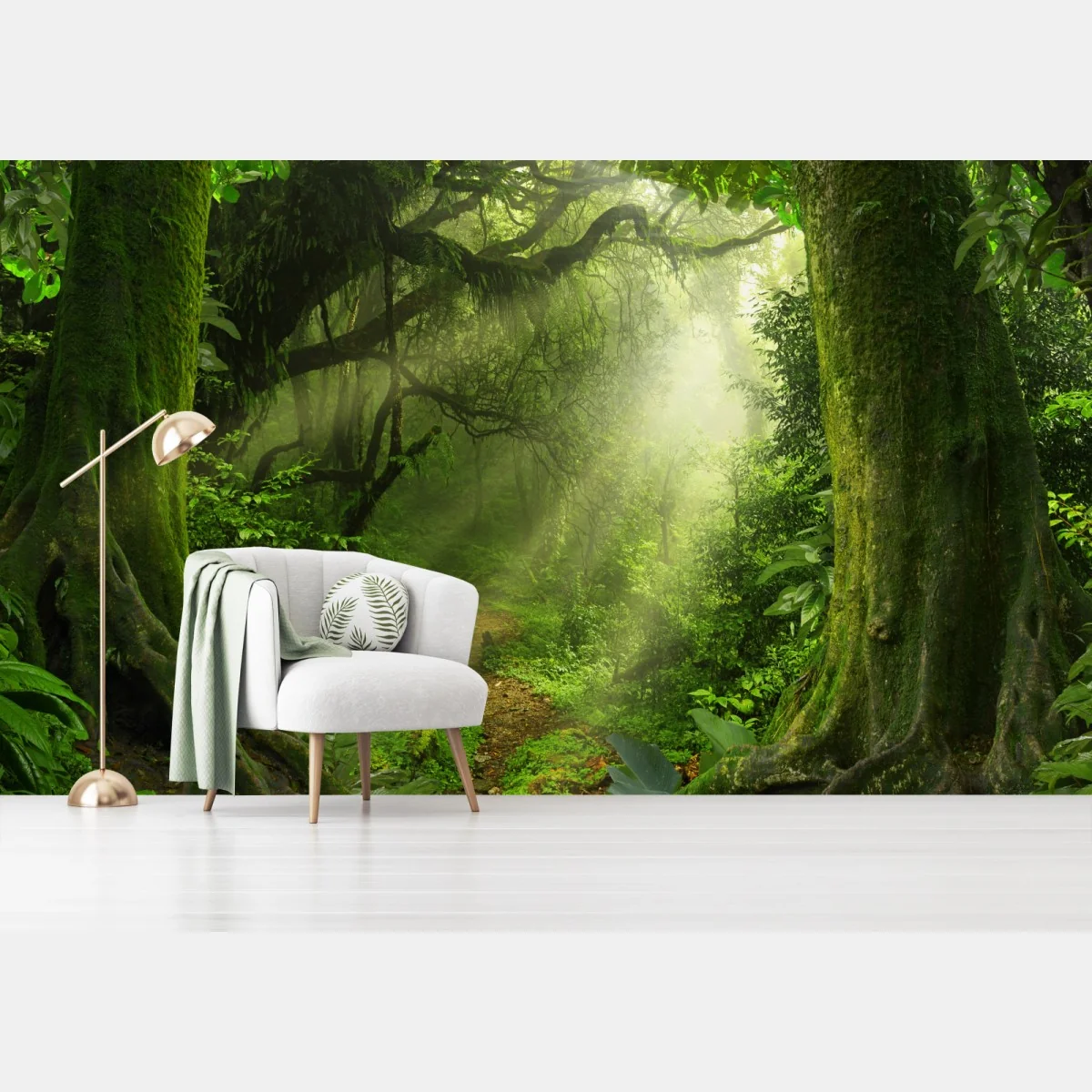 Fototapete sonnenbeschienener moosiger waldpfad – Wallnifity® Fototapete sonnenbeschienener moosiger waldpfad – Wallnifity®