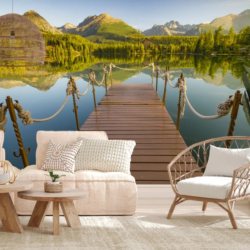 Fototapete steg am see Strbske Pleso