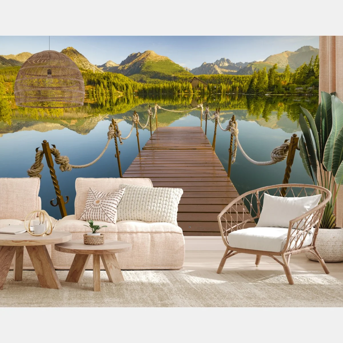 Fototapete steg am see Strbske Pleso – Wallnifity® Fototapete steg am see Strbske Pleso – Wallnifity®