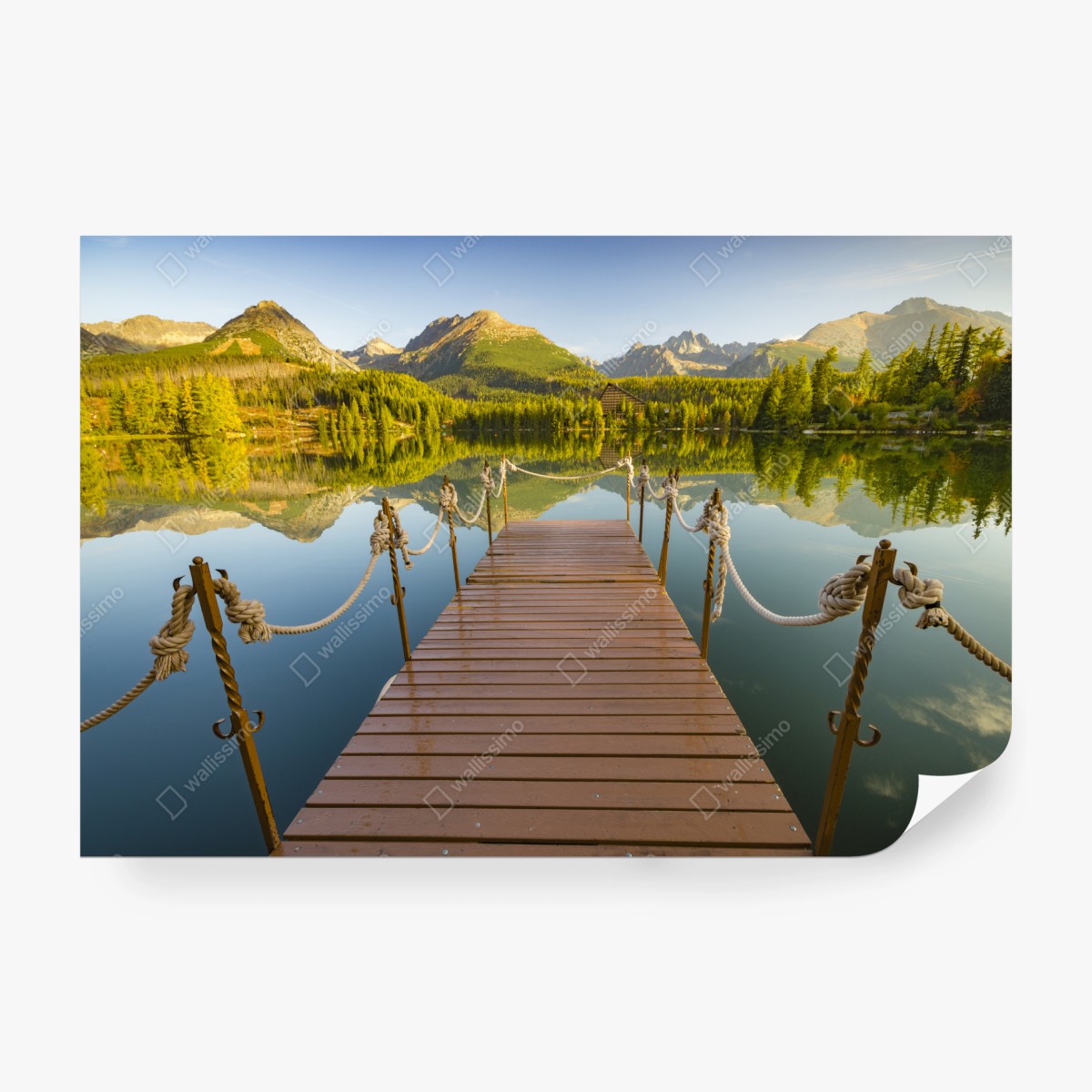 Fototapete steg am see Strbske Pleso – Wallnifity® Fototapete steg am see Strbske Pleso – Wallnifity®