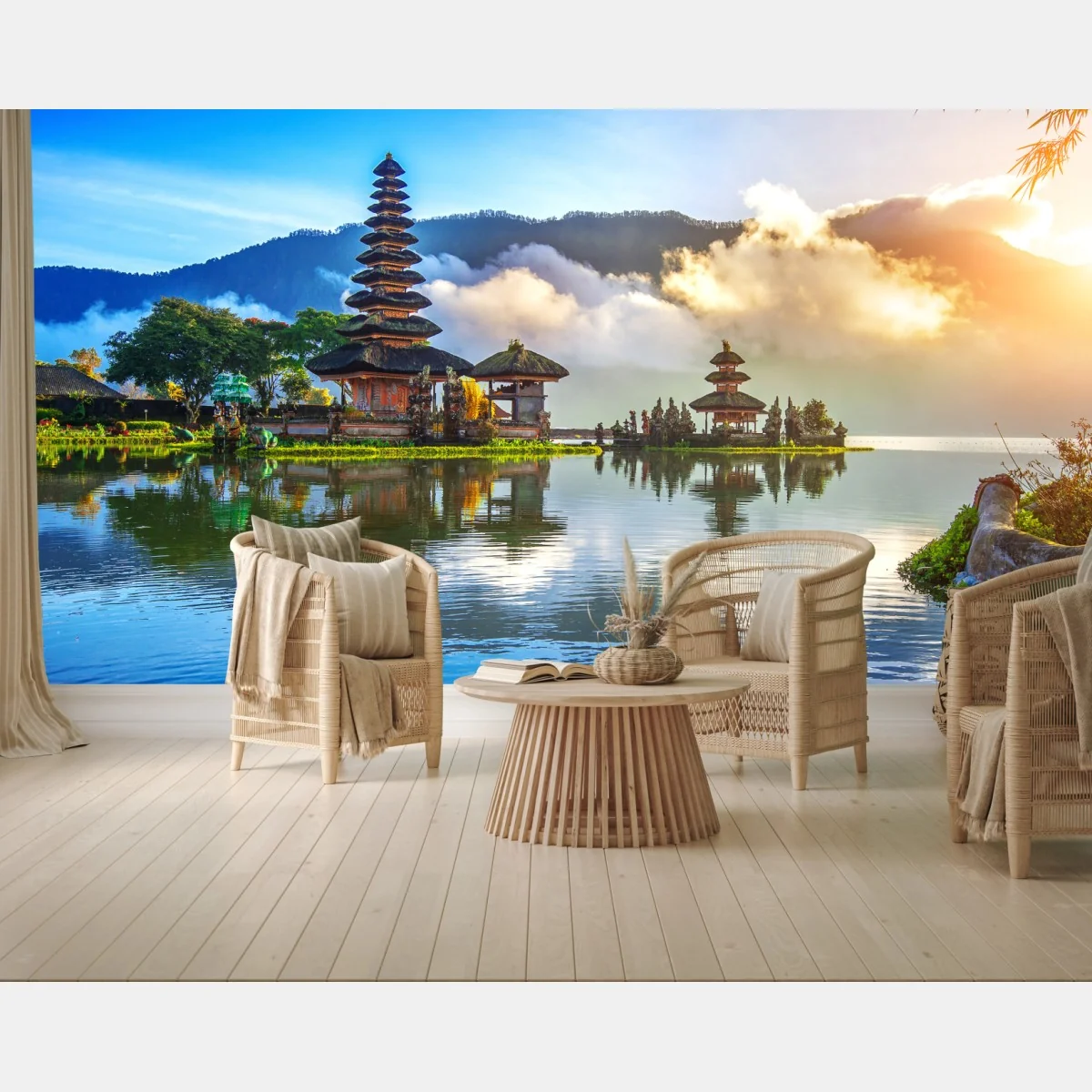 Fototapete Pura Ulun Danu Bratan bei sonnenaufgang – Wallnifity® Fototapete Pura Ulun Danu Bratan bei sonnenaufgang – Wallnifity®