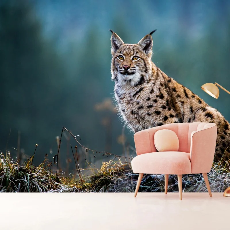 Fototapete majestätischer luchs in natürlichem habitat – Wallnifity® Fototapete majestätischer luchs in natürlichem habitat – Wallnifity®