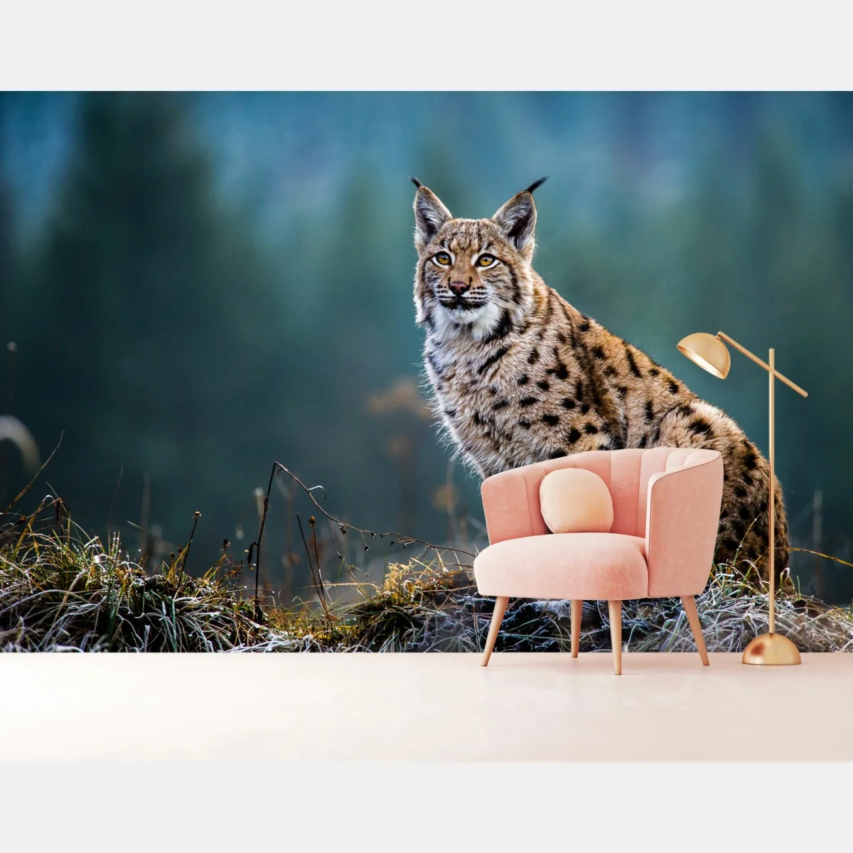 Fototapete majestätischer luchs in natürlichem habitat – Wallnifity® Fototapete majestätischer luchs in natürlichem habitat – Wallnifity®