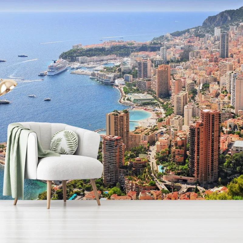 Fototapete sonnige panoramasicht einer küstenstadt – Wallnifity® Fototapete sonnige panoramasicht einer küstenstadt – Wallnifity®