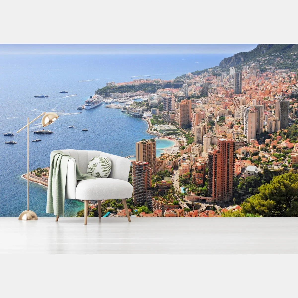 Fototapete sonnige panoramasicht einer küstenstadt – Wallnifity® Fototapete sonnige panoramasicht einer küstenstadt – Wallnifity®