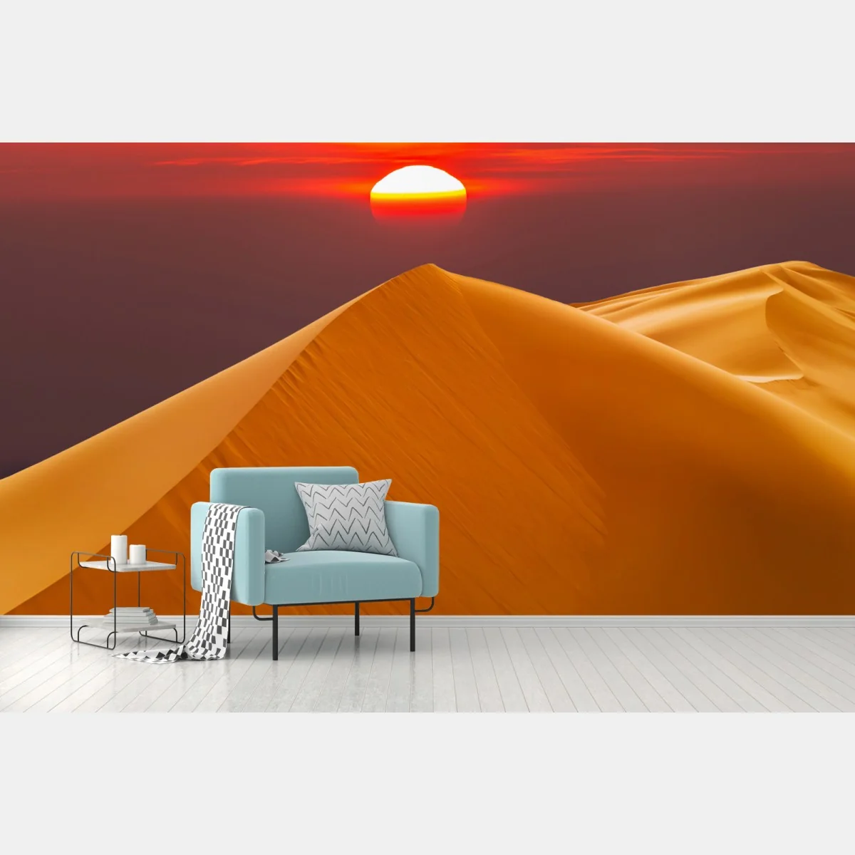 Fototapete goldener sonnenuntergang über sanddünen – Wallnifity®