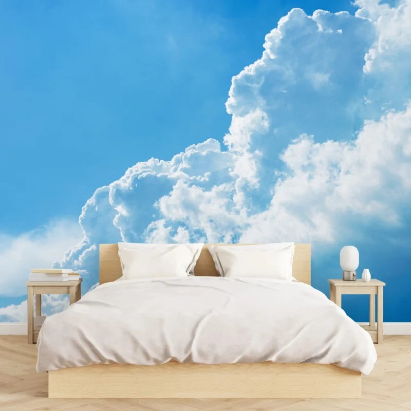 Fototapete sanfter blauer himmel mit fluffigen wolken – Wallnifity® Fototapete sanfter blauer himmel mit fluffigen wolken – Wallnifity®