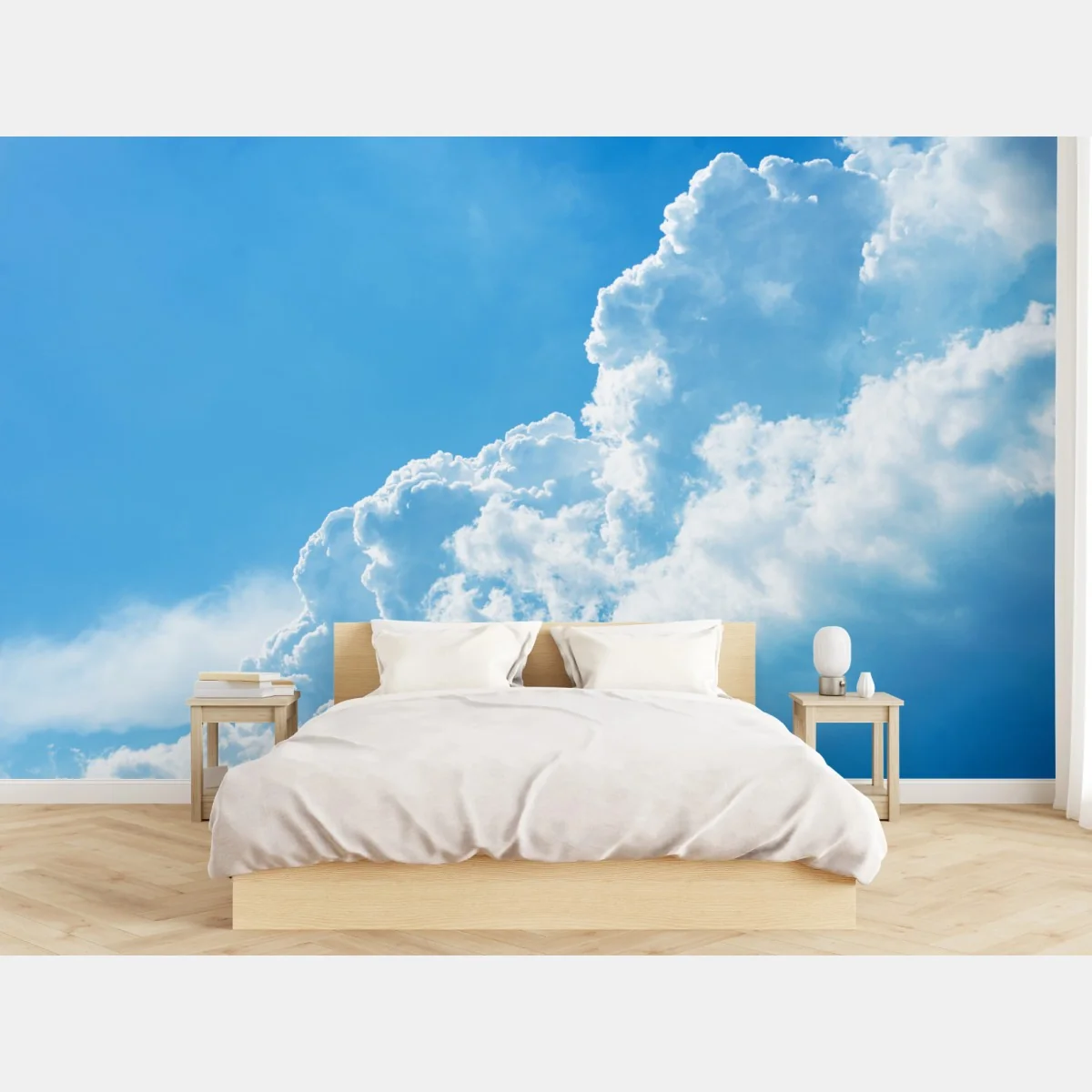 Fototapete sanfter blauer himmel mit fluffigen wolken – Wallnifity® Fototapete sanfter blauer himmel mit fluffigen wolken – Wallnifity®