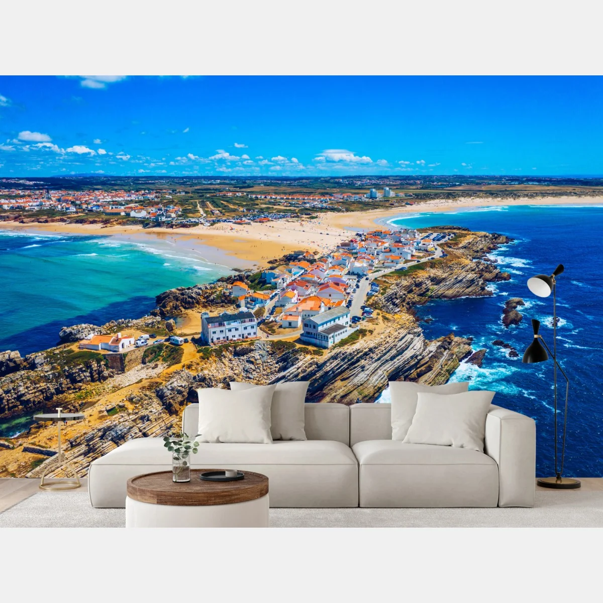 Fototapete Baleal küste, Portugal luftaufnahme – Wallnifity® Fototapete Baleal küste, Portugal luftaufnahme – Wallnifity®