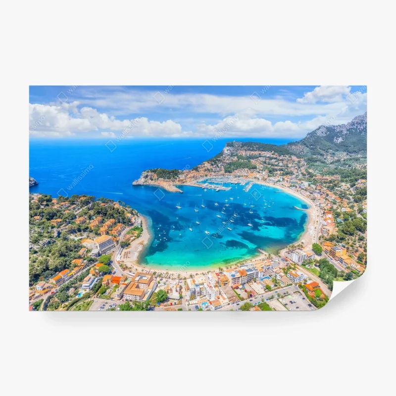 Fototapete luftaufnahme der bucht von Port de Sóller