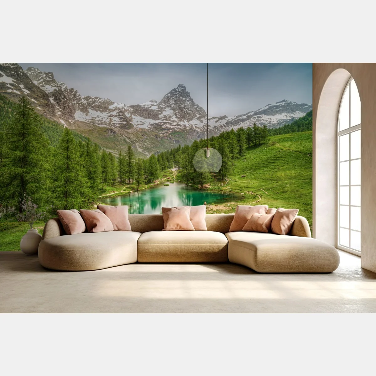 Fototapete türkisfarbener alpensee bei Cervinia – Wallnifity® Fototapete türkisfarbener alpensee bei Cervinia – Wallnifity®