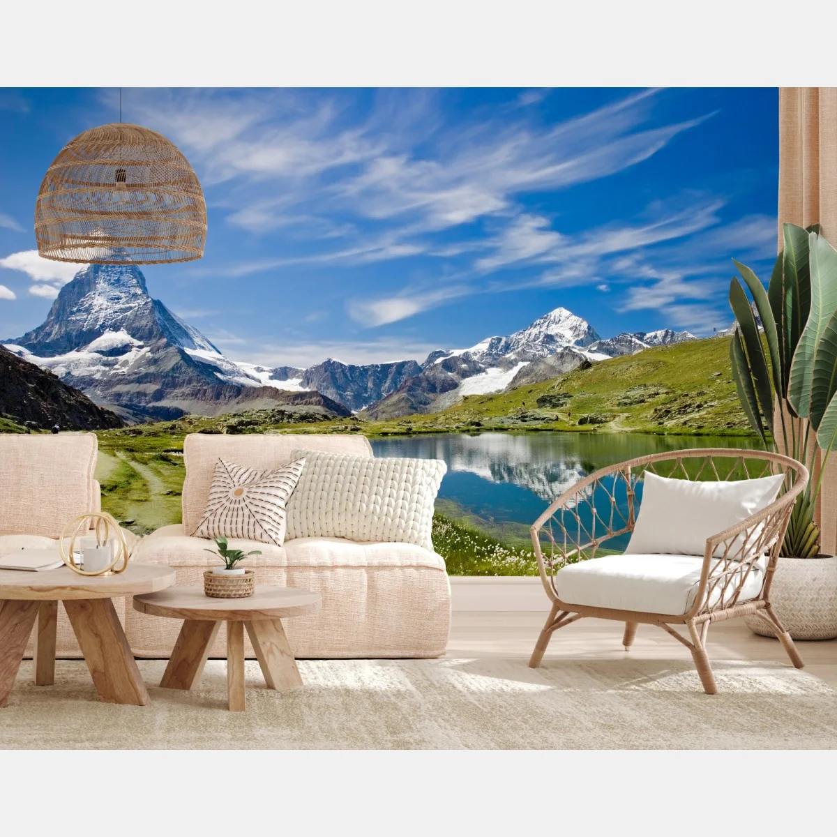 Fototapete alpensee mit bergspiegelung – Wallnifity® Fototapete alpensee mit bergspiegelung – Wallnifity®