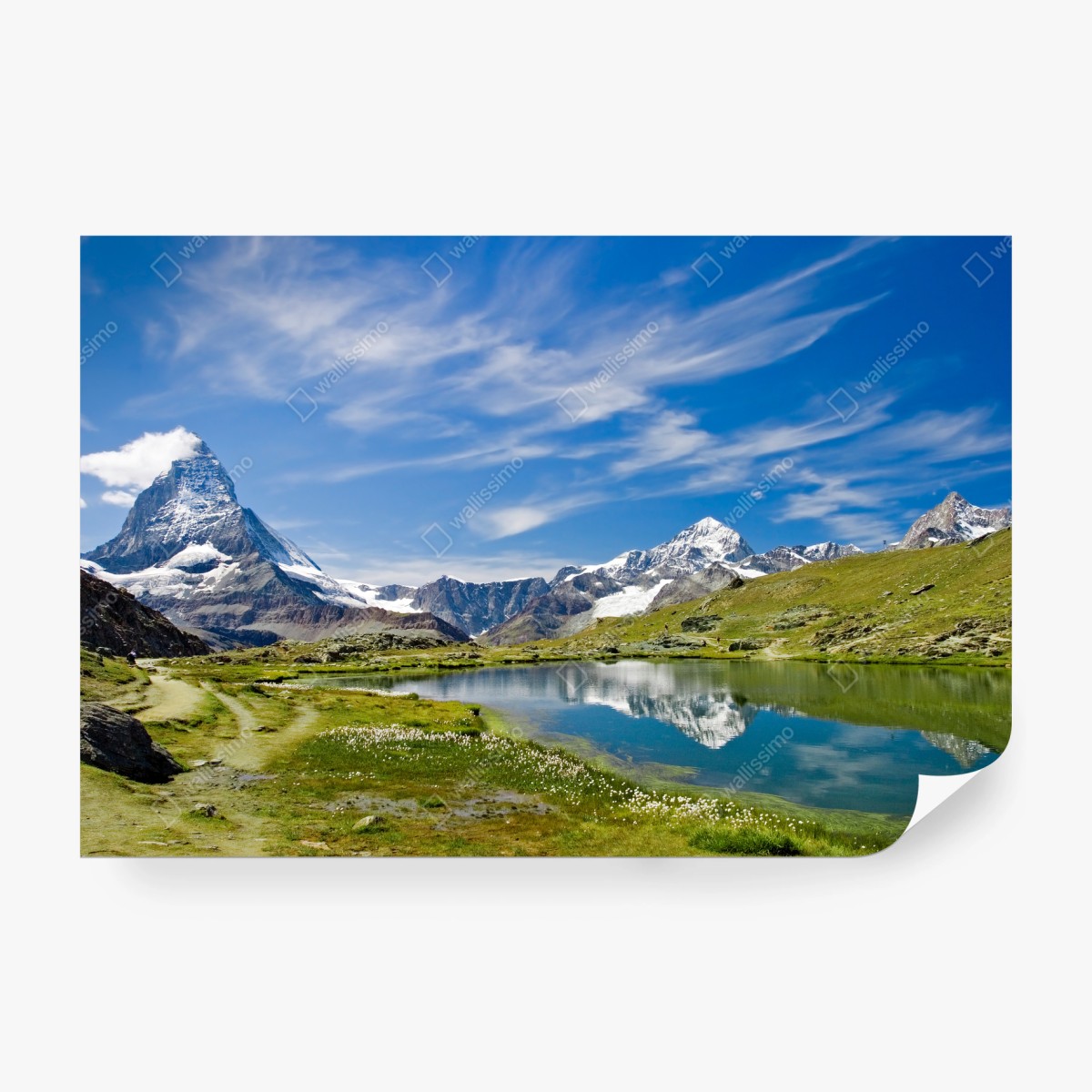 Fototapete alpensee mit bergspiegelung – Wallnifity® Fototapete alpensee mit bergspiegelung – Wallnifity®
