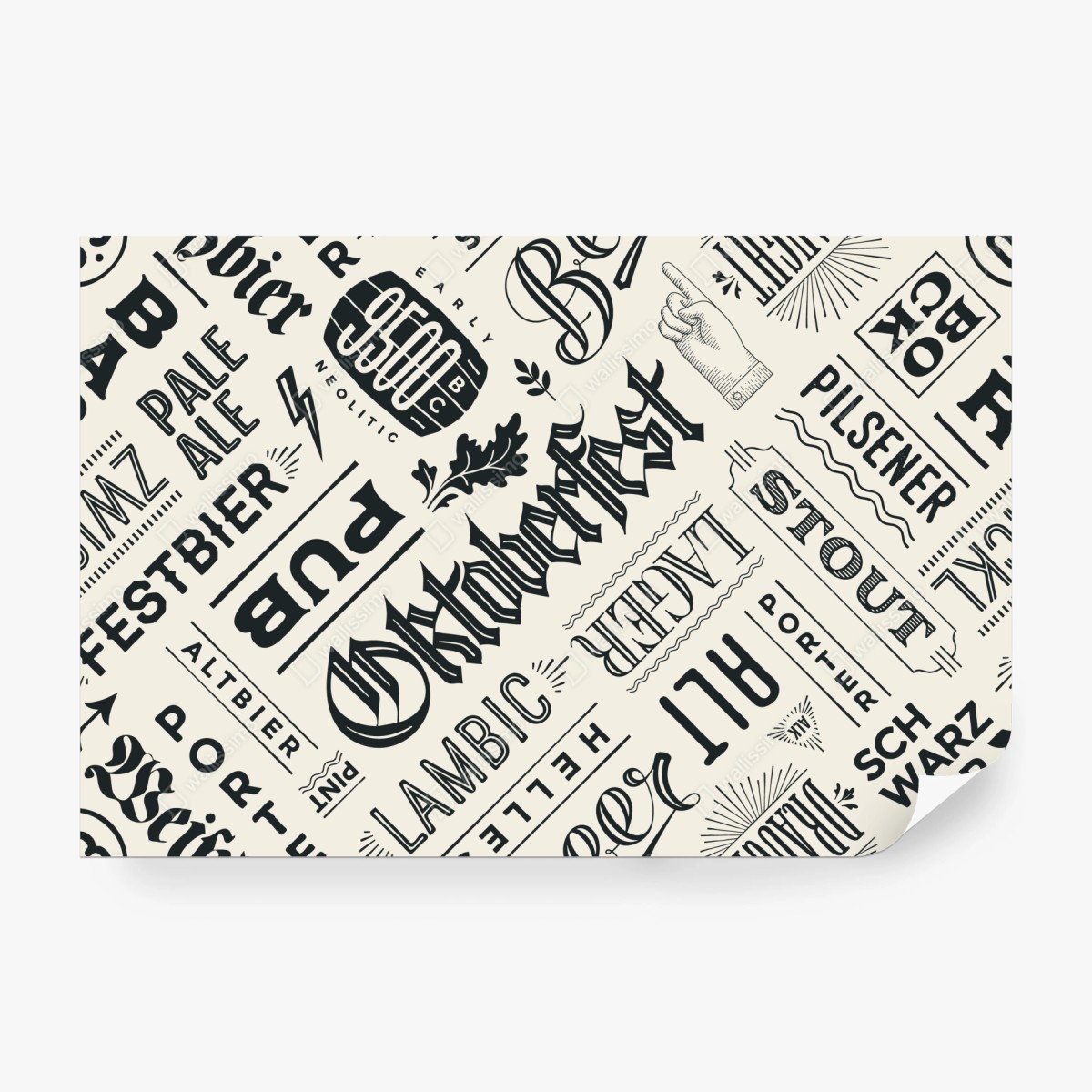 Fototapete vintage bier etiketten typografie muster – Wallnifity® Fototapete vintage bier etiketten typografie muster – Wallnifity®