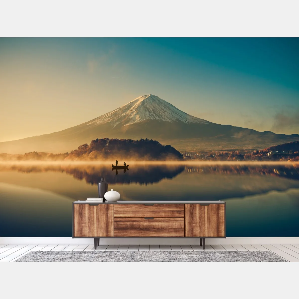 Fototapete sonnenaufgang über Mount Fuji am Kawaguchiko-See – Wallnifity® Fototapete sonnenaufgang über Mount Fuji am Kawaguchiko-See – Wallnifity®