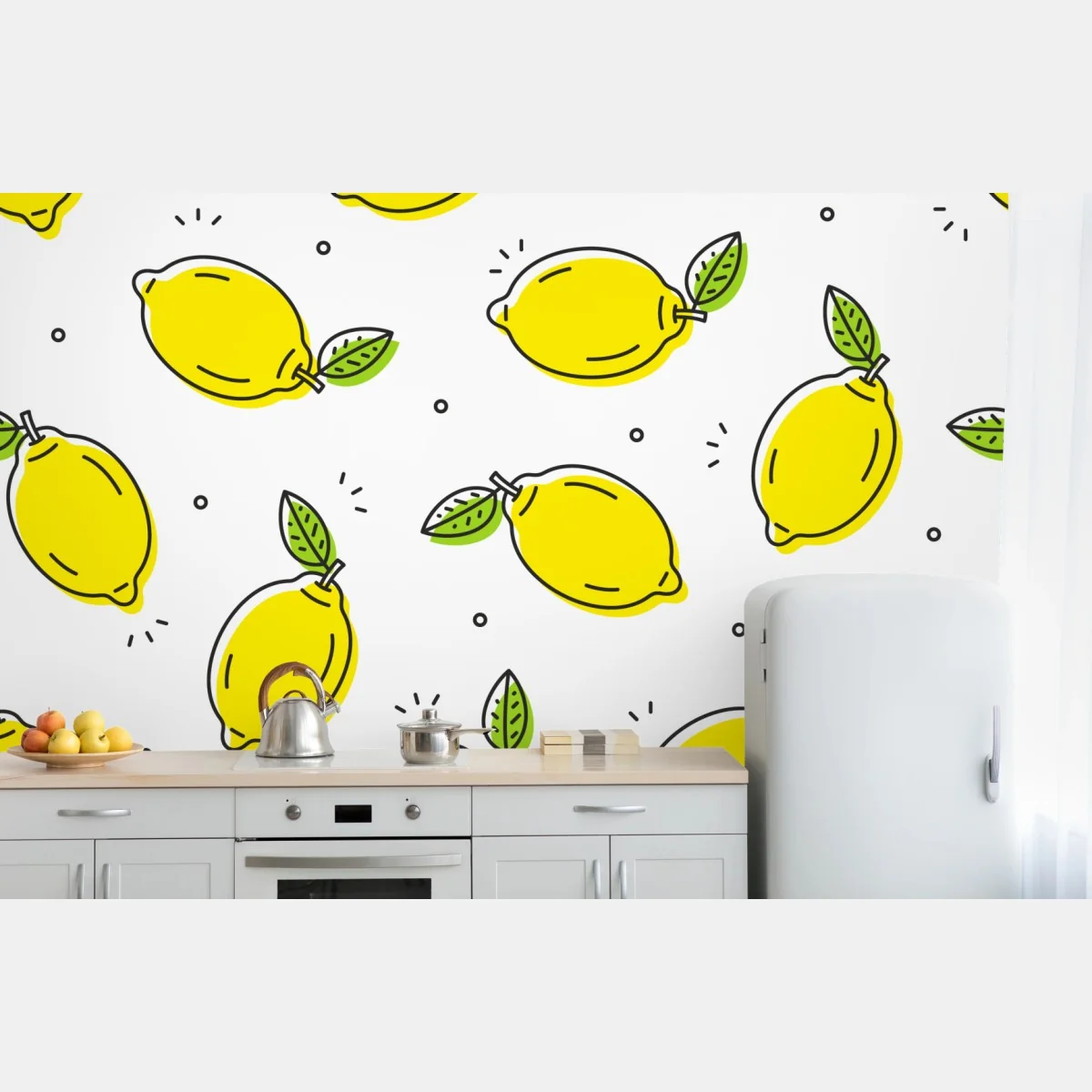 Fototapete sonniges zitronenmuster – Wallnifity® Fototapete sonniges zitronenmuster – Wallnifity®