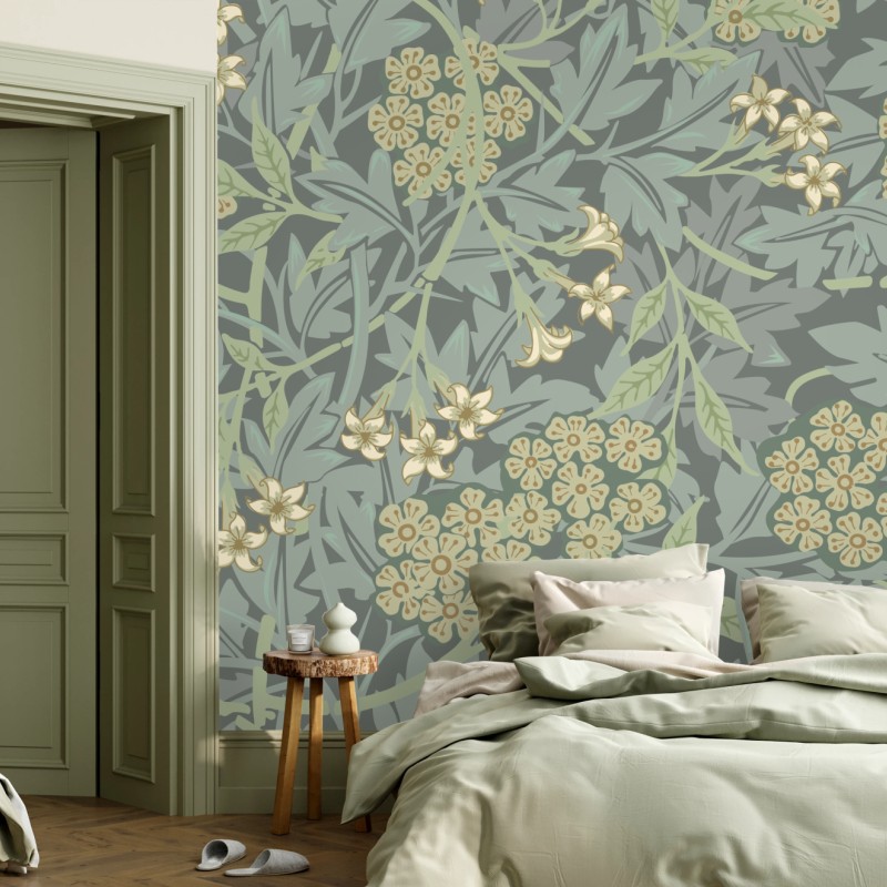 Fototapete vintage botanisches blumenmuster